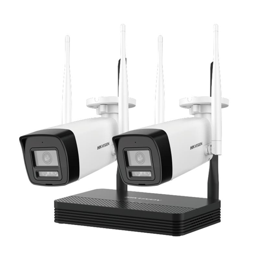 Kit NVR + 2 Cámaras Bullet IP 2MP Wi-Fi NKS422W0H Hikvision