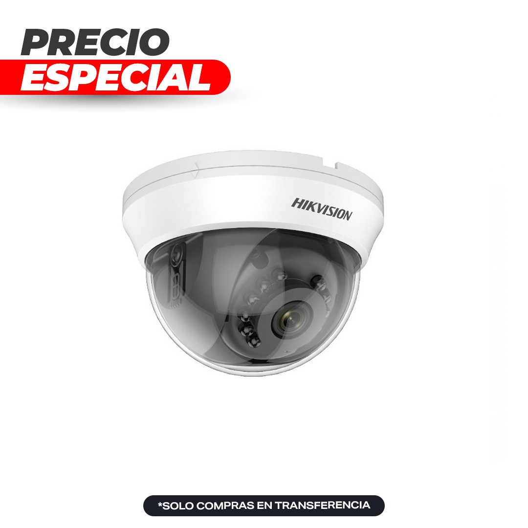 Cámara Domo TVI 2MP IR20M DS-2CE56D0T-IRMM (C) 2.8mm Hikvision