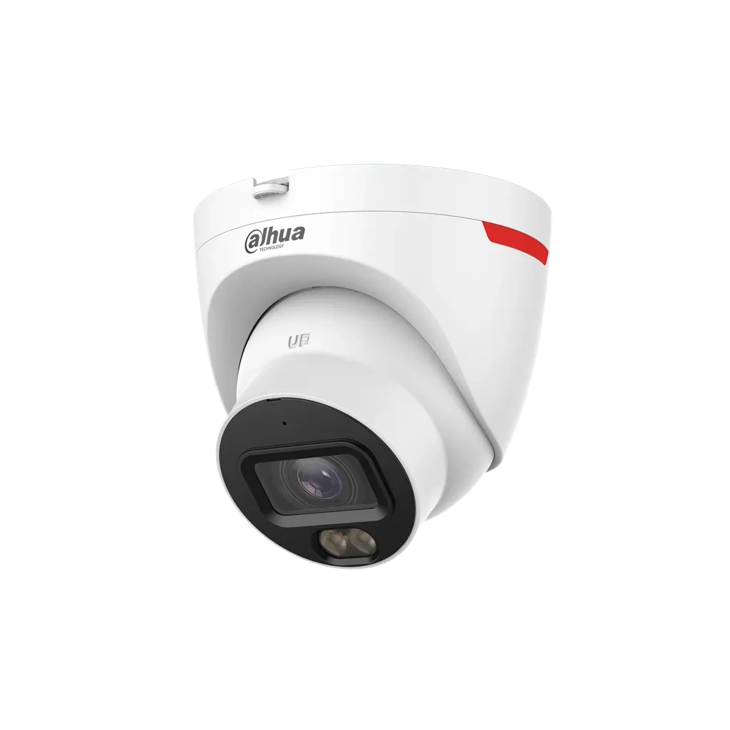 DH-IPC-HDW2449TP-S-LED-0280B-PRO. Cámara IP Dahua tipo Eyeball 4MP lente fijo de 2.8mm tecnología Wizcolor iluminación máxima de 30m protección IP67 con protección perimetral.