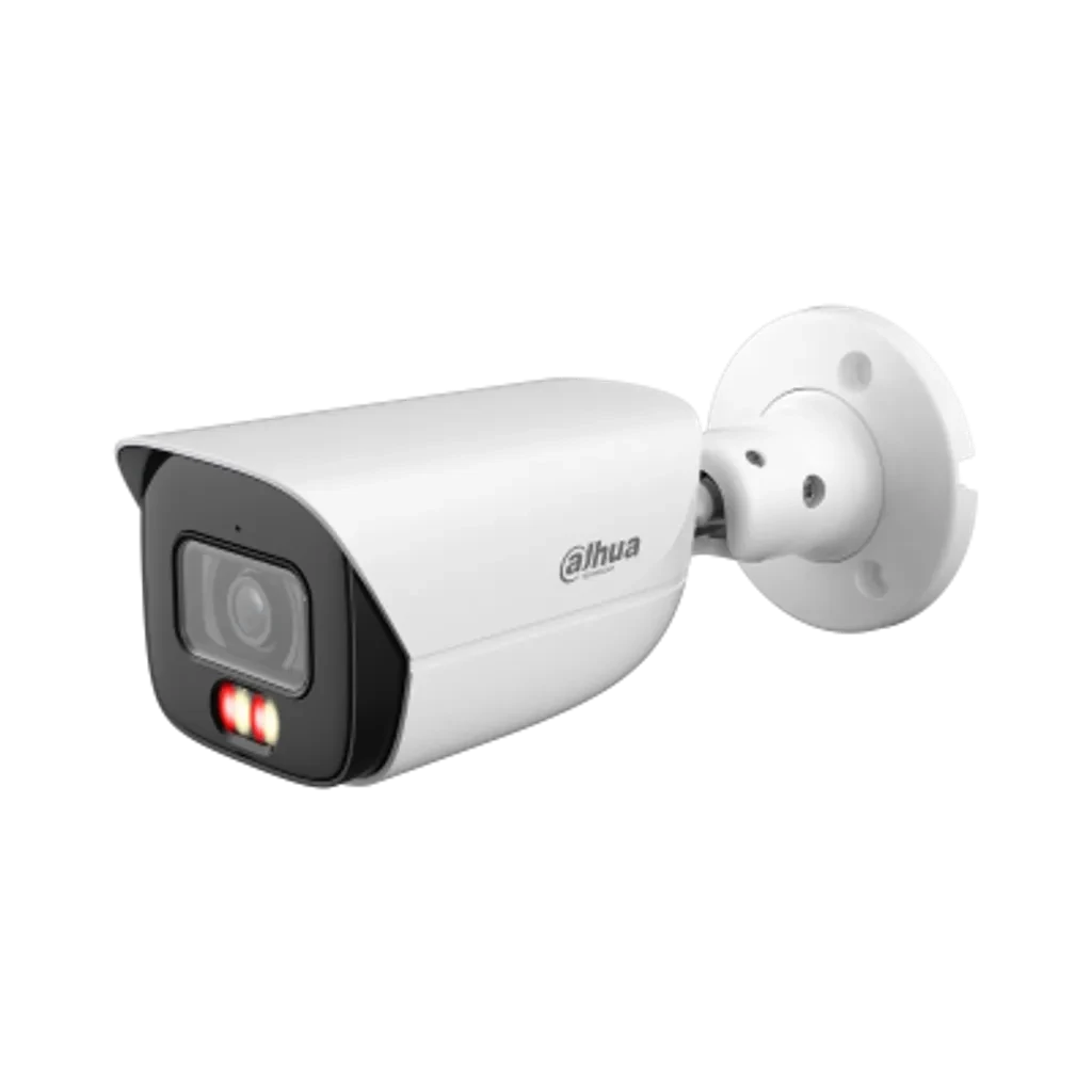 DH-IPC-HFW3449EP-AS-IL-0280B. Cámara IP Dahua tipo Bala, 4MP, lente fijo 2.8mm, Luz multi-color integrada alcanza 50M de iluminación, Posé IA (IVS, SMD, AcuPick), Tecnología Xinghan, Protecci