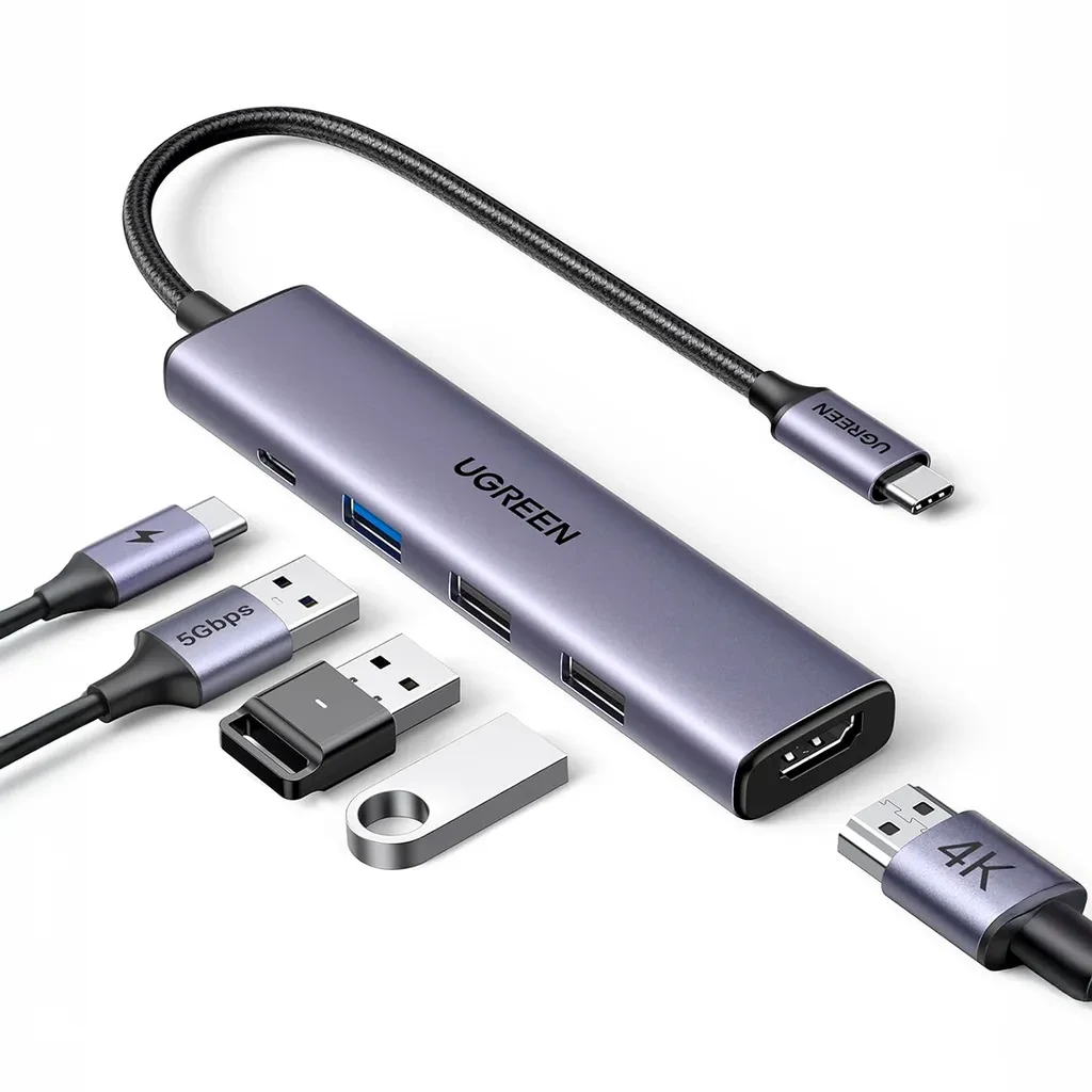 Hub USB-C UGREEN 5en1 HDMI 4K 3xUSB3 PD100W CM511